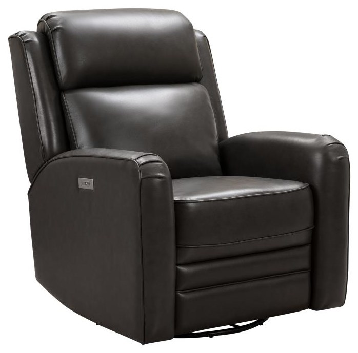 Barcalounger Kennedy 8PH 3757 3712 86 Kennedy Big Tall Leather Swivel Power Glider Recliner Tonya Brown Z R Furniture Recliners